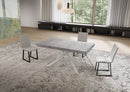 Tavolo Allungabile 160-264x90x74 cm Niket Cemento Gambe Bianche