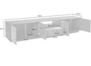 Mobile TV 4 Ante 1 Cassetto 220,1x41,5x46 cm Bloom Bianco Lucido