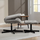 Poltrona Reclinabile su 4 Livelli 66x80x93-104 cm Effetto Velluto con Poggiapiedi Indipendente Grigio      