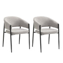 Set 2 Sedie Maya 59,5x54x78,5 cm in Tessuto Easy-Clean Grigio Chiaro       