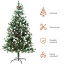 Albero di Natale Artificiale Innevato 150 cm 554 Rami con Bacche Rosse  Pino Verde