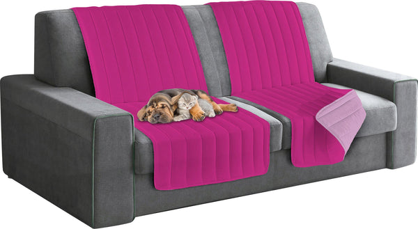 prezzo Housse de canapé matelassée double face 60x190 cm Lilas/Fuchsia