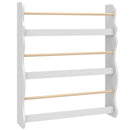 Libreria Montessoriana per Bambini 3-8 Anni a 3 Ripiani 60x15x73 cm in Truciolato Bianco      