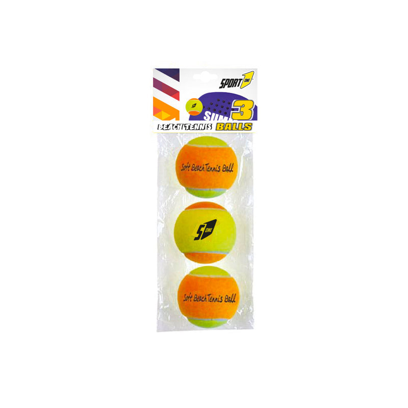 Set 3 Palline per  Beach Tennis Bicolore Giallo/Arancio