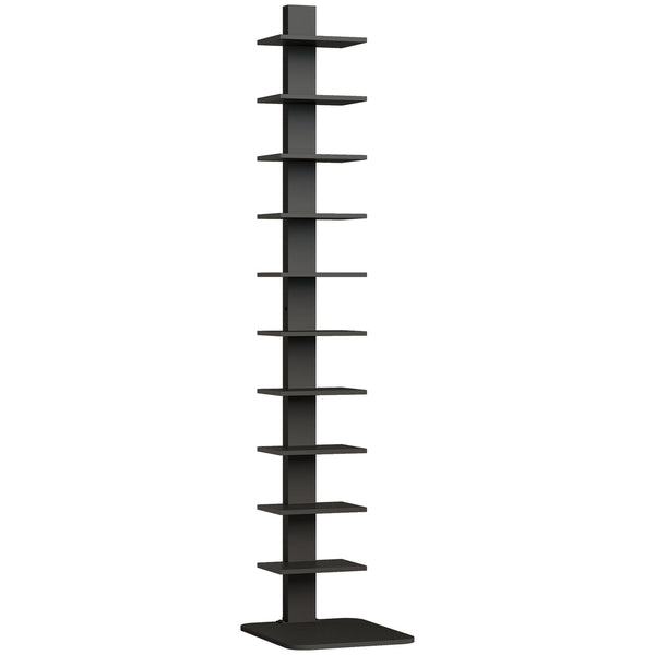 prezzo Libreria Moderna 34,5x41,5x163.5 cm a 11 Ripiani Salvaspazio Stile Industriale Rivestimento in Melamina Nero