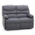 Canapé 2 places avec fauteuil inclinable manuel en tissu bleu Karol