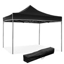 Gazebo Richiudibile Pieghevole 3x3m in Acciaio e PVC Impermeabile Nero