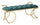 Banc Glam Luxy Vert 103x43x47 cm en Fer et MDF et Éponge et Polyester Vert et Or