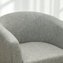 Poltrona Moderna a Pozzetto 74x63x73 cm in Tessuto Effetto Lino Grigio  