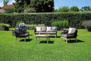 Set Salotto da Giardino in Alluminio Divano 2 Poltrone e Tavolino Vorghini Sanremo