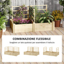 Letto per Orto  119x62,5x64 cm con 3 Tralicci e 2 Fioriere con Fondo Aperto in Legno di Abete  