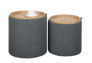 Set 2 Pouf con Contenitore  in Poliestere Sasha Dark