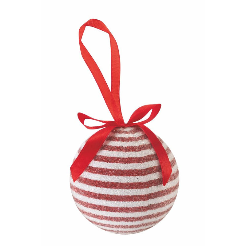 Set 14 Palle di Natale Ø7,5 cm in Polyfoam con Box Righe e Pois