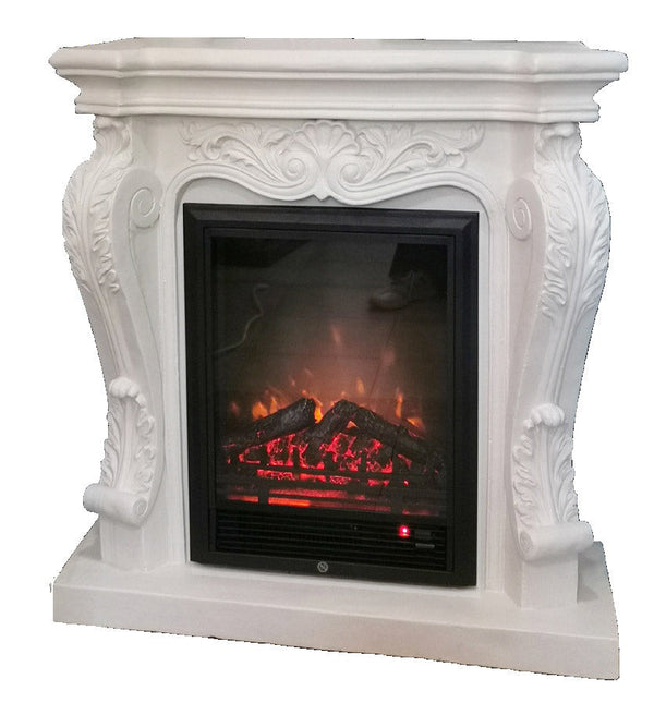 acquista Cheminée électrique au sol 89x34x93 cm Effet Flamme 1800W Vannini Impero Blanc