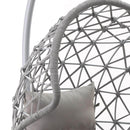 Dondolo Pensile da Giardino con cuscino Ø105x186 cm con intreccio di corda grigia