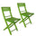 Lot de 2 chaises pliantes en bois Basic vert acide