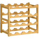Cantinetta Portabottiglie 16 Bottiglie 43x23,5x38 cm in Legno di Bambù