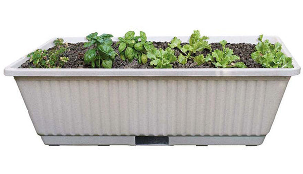 Vase en plastique 67x37x20 cm avec réserve d'eau Rama Ortovaso Bianco sconto