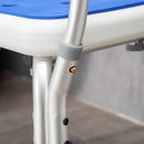 Sedia per Doccia con Imbottitura e Altezza Regolabile Braccioli e Piedini a Ventosa