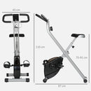 Cyclette Pieghevole Magnetica a 8 Livelli con Display LCD con Rotelle Grigio e Nero   