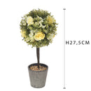 Rose Artificiali su Topiary Altezza 27,5 cm Giallo