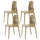 Set 4 Chaises Empilables 85x50x51 cm en Polypropylène et Fibre de Verre Lisbon Camel