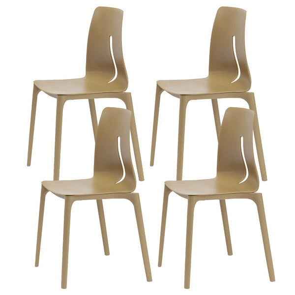 Set 4 Chaises Empilables 85x50x51 cm en Polypropylène et Fibre de Verre Lisbon Camel online