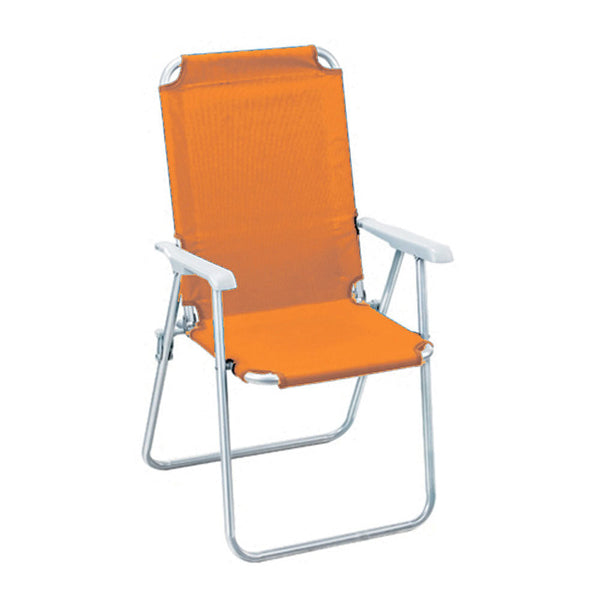 Orange Texilene Tissu Acier Chaise Pliante Chaise Mer Plage Piscine Camping sconto