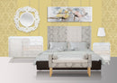 Testiera Letto Damasco 180x8x100 cm Poliestere Lino e Playwood