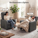 Poltrona Relax Reclinabile Manuale 155° 69x91x100 cm con Poggiapiedi in Pelle PU Grigio Scuro      