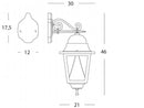 Lampada Applique Grande in Basso con Led Colore Nero per Esterno Linea Mac Sovil