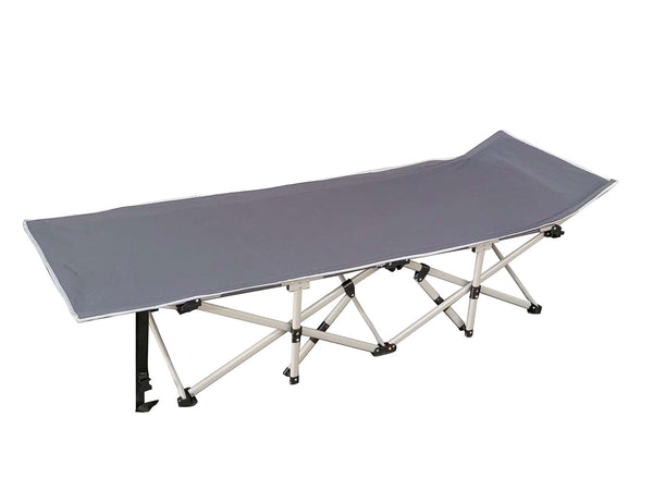 sconto Lettino da Campeggio Pieghevole 190x70x36 cm con Sacca per Trasporto in Tessuto Oxford Grigio