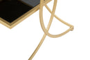 Tavolinetto Double 45x45x55 cm in Ferro MDF e Specchio Oro e Nero