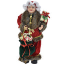 Statuina Mamma Natale Addobbo Statuetta 48 cm Vestiti Tessuto e Sacco Natalizio