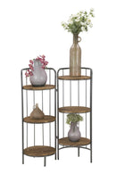 Libreria Berlin Double 86,5x42,5x110 cm in Ferro e Legno di Abete Naturale e Nero