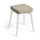Tabouret en Tissu et Bois 33x33x46 cm Alison Blanc et Gris
