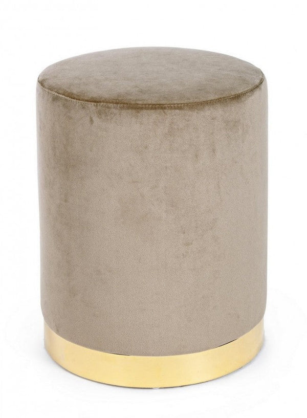 sconto Pouf Lucilla en tissu effet velours gris tourterelle
