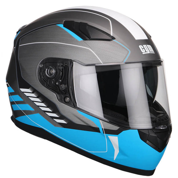 acquista Casque Intégral Scooter CGM Silverstone 317G Visière Longue Bleu Mat Différentes Tailles