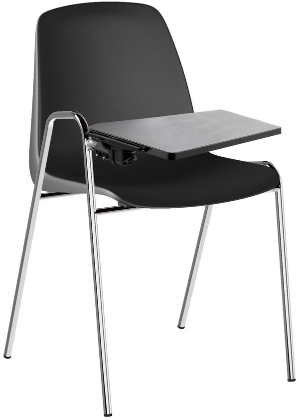 Chaise de réunion de bureau en polypropylène avec tablette Tosini Verona noire prezzo