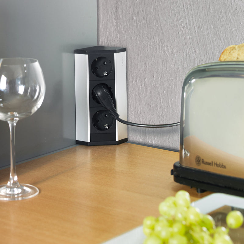 Multipresa Dock in Alluminio e Plastica Emuca 