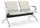 Banc de salle d'attente 2 places pour bureau avec coussin en acier et simili cuir argent/ivoire