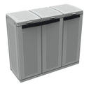 Armadio Per Raccolta Differenziata 102x39x88,7 cm 3 Ante in Polipropilene Ecocab Grigio