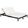 Bain de soleil de jardin double en rotin marron et blanc