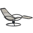 Sdraio chaise longue da Giardino ellittica 175x78x82 cm Twist Panna