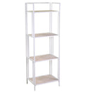 Libreria 4 ripiani 45x34xh122/135 cm in Metallo Lucilla Bianco