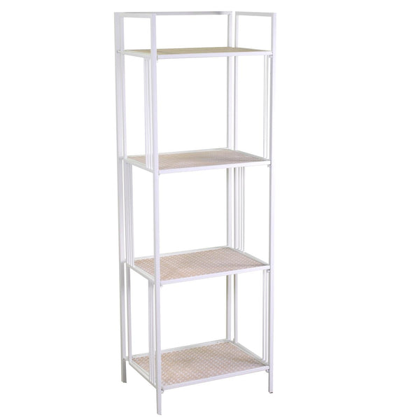 Libreria 4 ripiani 45x34xh122/135 cm in Metallo Lucilla Bianco sconto