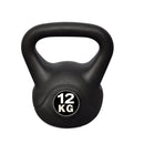 Kettlebell per Allenamento 12 Kg in PVC e Sabbia Nero