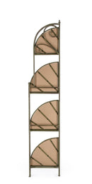Scaffale Angolare 4 Ripiani 48x35x165,5 cm in Acciaio Guenda Verde Scuro