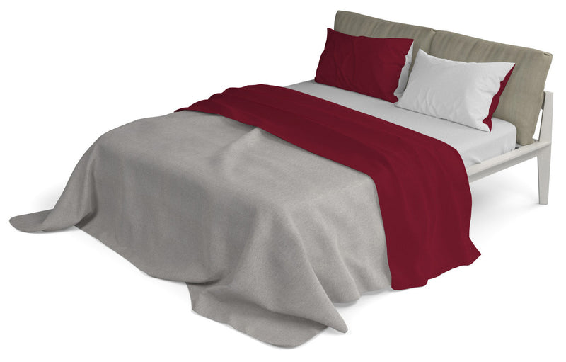 Set Lenzuola Sopra Sotto e Federe Doubleface Bordeaux\/Grigio Chiaro Varie Misure