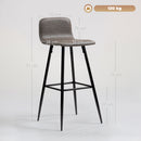 Set 2 Sgabelli da Bar con Schienale Basso e Poggiapiedi 44x44x95 cm in PU Marrone Scuro 